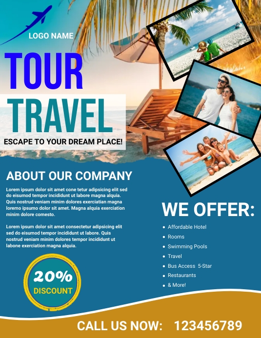 summer travel & tour flyers Template | PosterMyWall