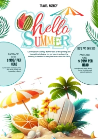 summer travel ad A3 template