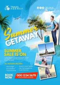 summer travel flyer A3 template