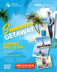 summer travel flyer Poster/Wallboard template