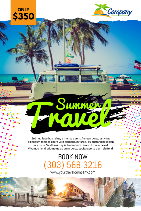 Summer Travel Poster Template Plakat