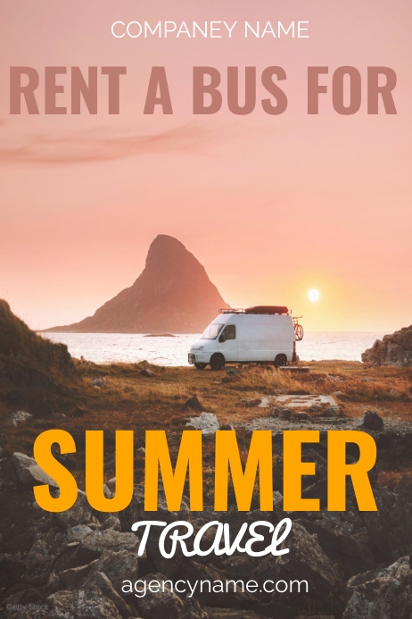 Poster Design For Rv Rental Summer Travel Van Rent template | PosterMyWall