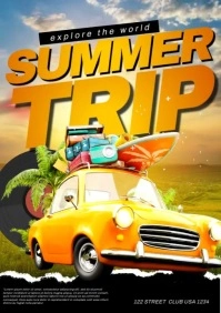 Summer Trip Poster A5 template