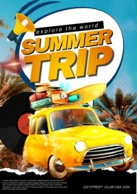 Summer Trip Poster A5 template