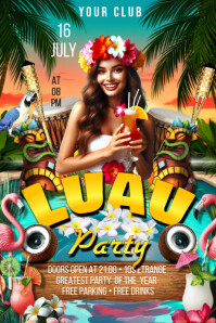 Summer Tropical Flyer Banner 4' × 6' template