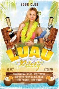 Summer Tropical Flyer Cartel de 4 × 6 pulg. template