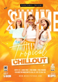 Summer Tropical party A3 template