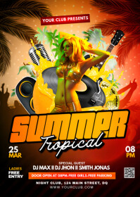 summer tropical party A6 template