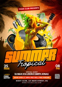 summer tropical party A6 template