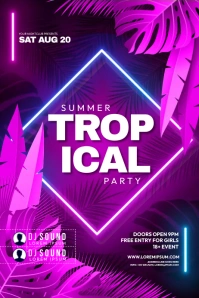 Summer Tropical Party Poster template
