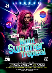 SUMMER TROPICAL PARTY A6 template
