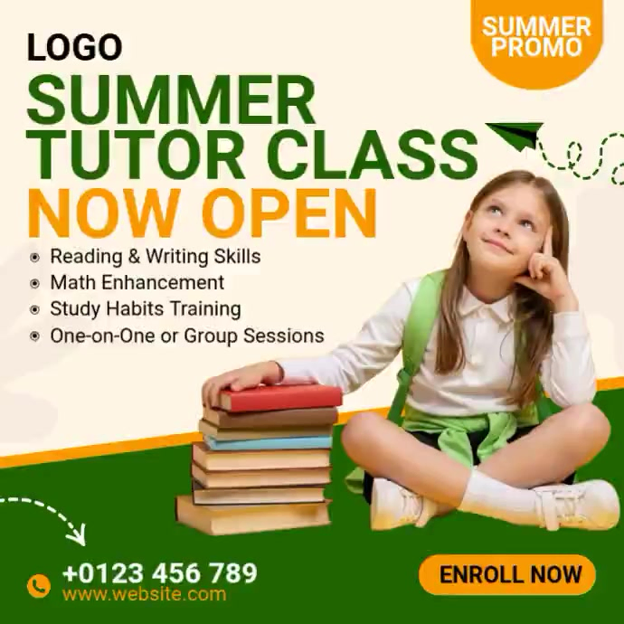 Summer Tutor Class Template | PosterMyWall