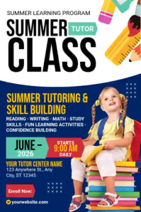 Summer Tutoring Program Ads Plakat template
