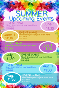Summer Upcoming Events Calendar Template | PosterMyWall