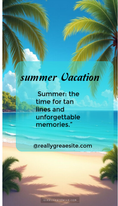 summer vacation Wizytówka template
