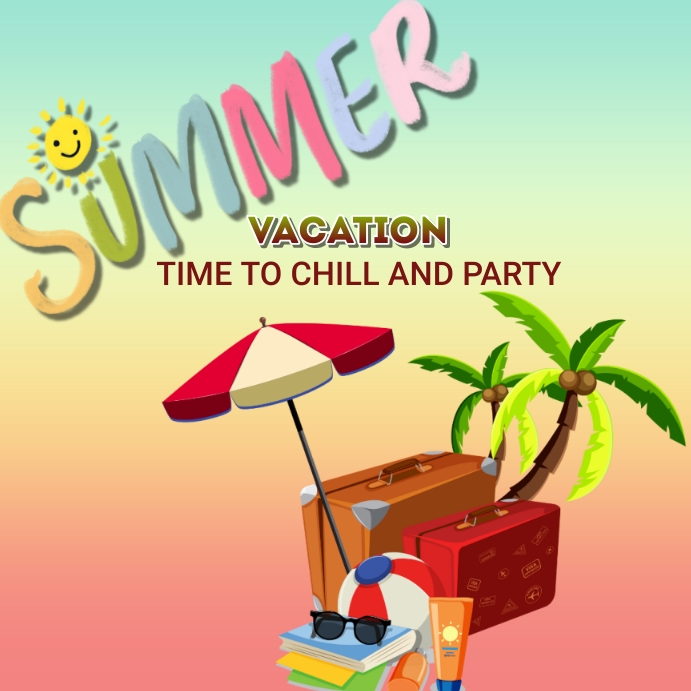 Summer vacation Instagram Post template