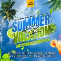 Summer Vacation Party Video Instagram Post template