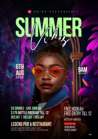 Summer Vibe Party Poster A4 template