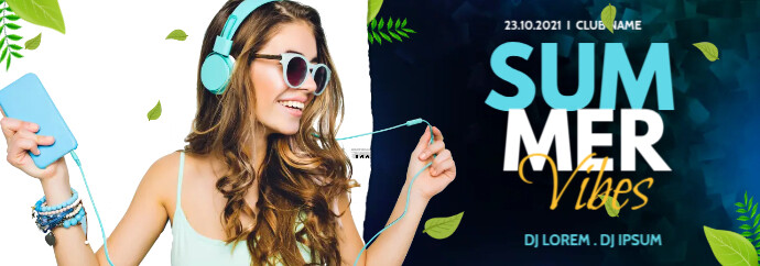 summer vibes, music Баннер Tumblr template