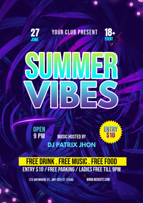 summer vibes A4 template