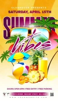 summer vibes เรื่องราวบน Instagram template