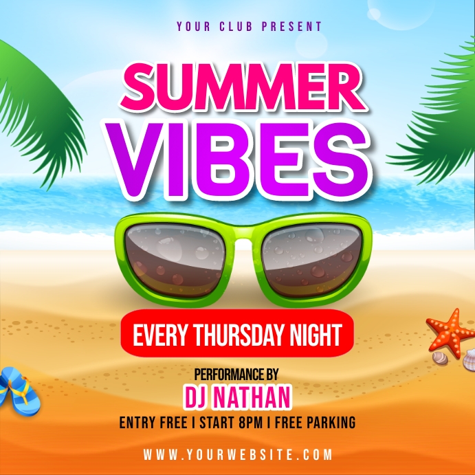 Summer Vibes Template | PosterMyWall