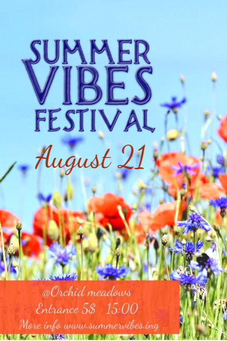Summer vibes festival Cartaz template