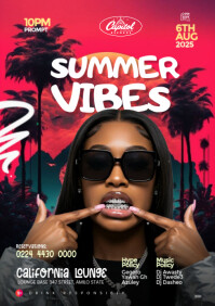 Summer Vibes Party Design Template A4