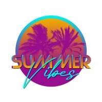 Summer Vibes Retro Gradient Logo template