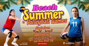 Summer Volleyball Games Facebook Shared Image template