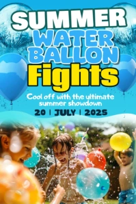 Summer water balloon party Poster template