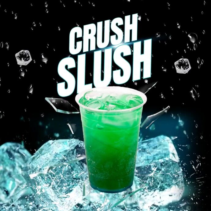 Summers Drink Blue Lagoon Mint Slush Iced Vid Pos Instagram template