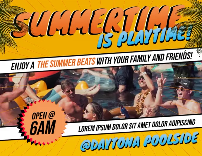 Summertime Beach Video Banner Pamflet (VSA Brief) template