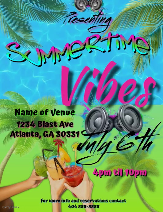 Summertime Vibes Flyer (US Letter) template