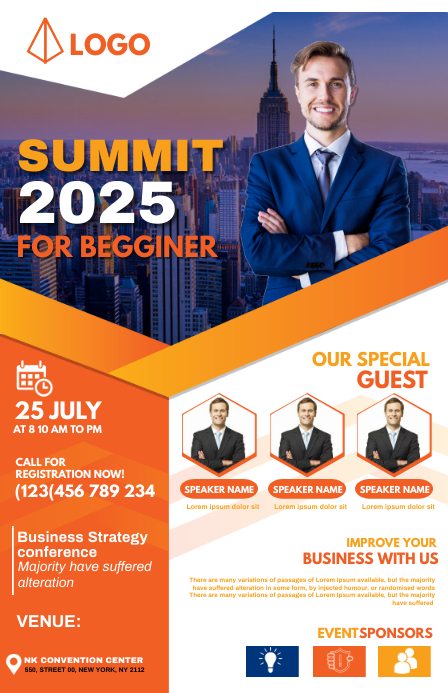 Orange Business Summit Corporate Flyer Template | PosterMyWall