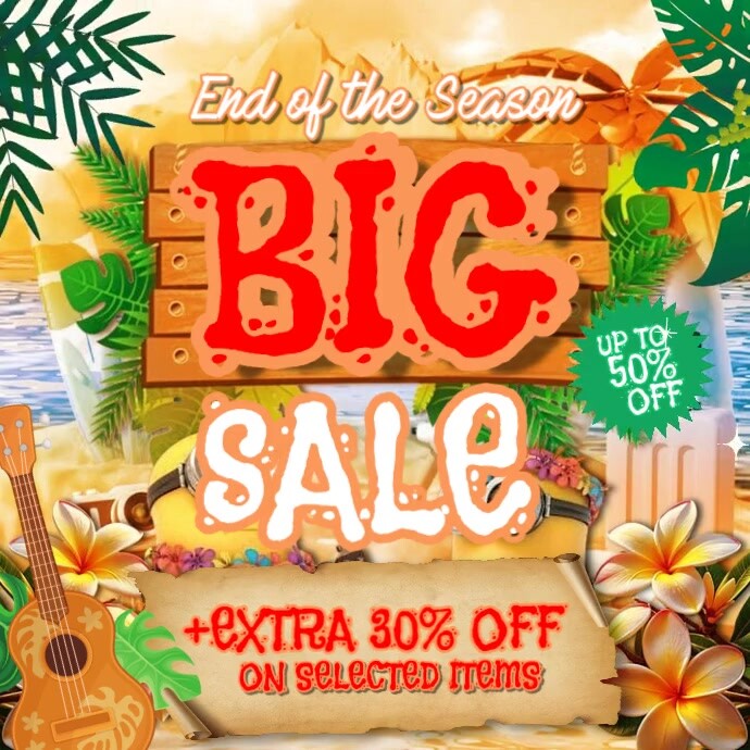 Summr Big Sale Instagram Wpis na Instagrama template