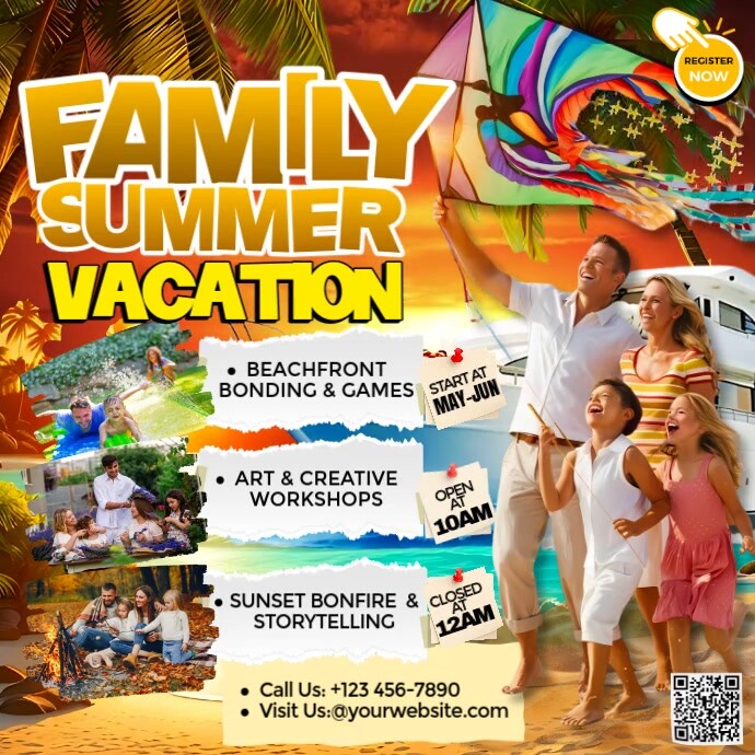 Sun, Fun & Family Vibes Instagram Post template