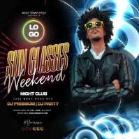 sun glasses party night club ad template Square (1:1)