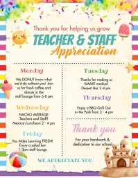 Sun Teacher Appreciation Week Itinerary Flyer (US-Letter) template