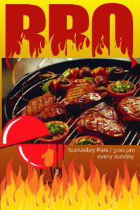 Sunday Bbq Poster template