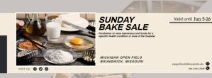 White Bake Sale Fundraiser Facebook Cover Photo Template