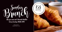 Sunday Brunch Event Cover Header Croissant Copertina evento Facebook template