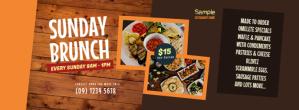 Коричневый Sunday Brunch Event Фотография обложки профиля Facebook Template