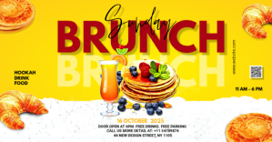 Yellow Brunch Event Anuncio de Facebook Template