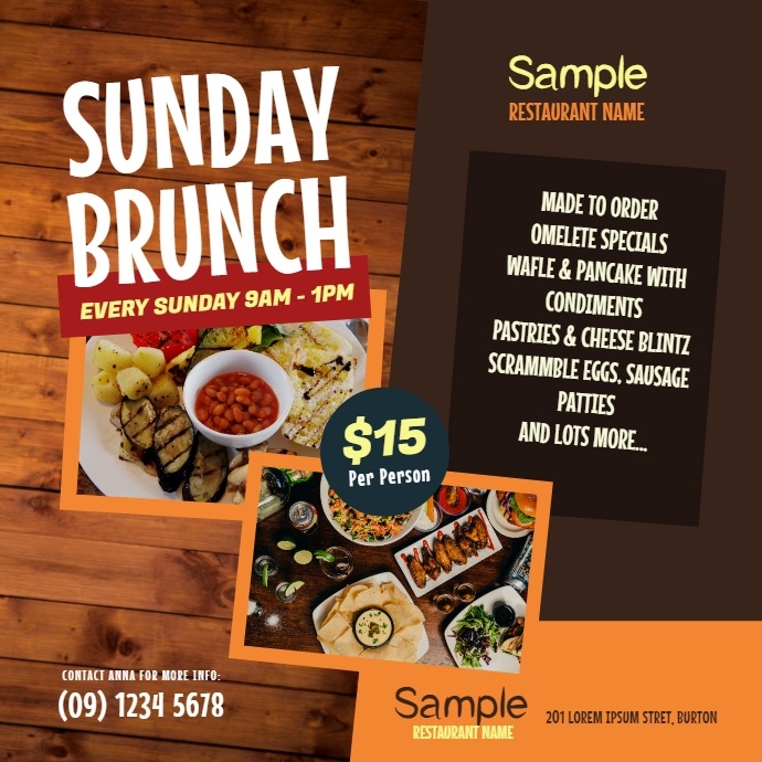 Sunday Brunch Instagram Post Instagram-bericht template