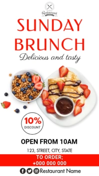 Sunday Brunch menu Digital Display (9:16) template