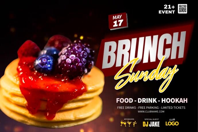 Sunday Brunch Party Plakkaat template
