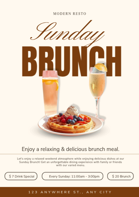 sunday brunch template ad flyer design | PosterMyWall