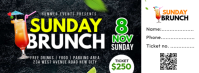 Sunday Brunch Weekend Bottomless Buffet Party Event Invitation Editable Printable Ticket Template Fa Facebook Cover Photo