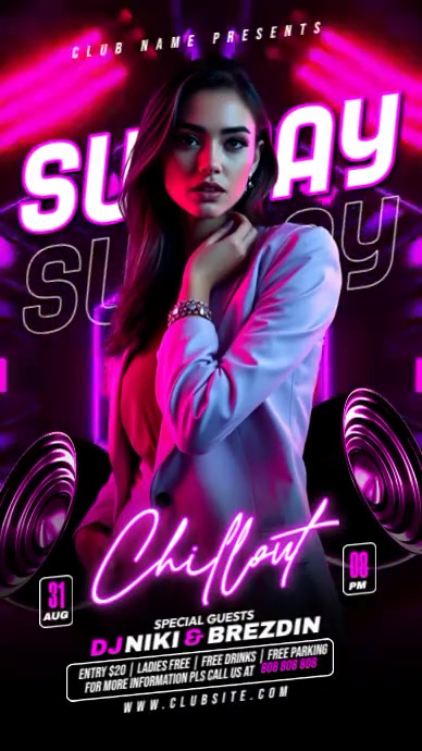 Sunday chillout party Instagram Reel template